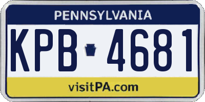 PA license plate KPB4681