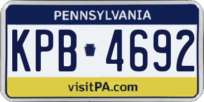 PA license plate KPB4692