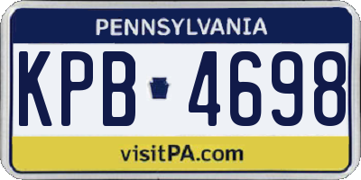 PA license plate KPB4698