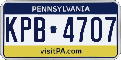 PA license plate KPB4707
