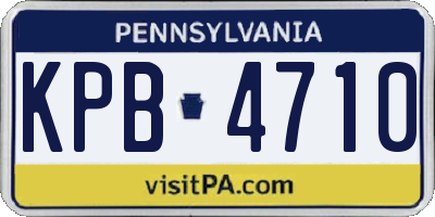 PA license plate KPB4710