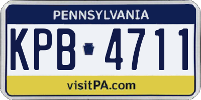 PA license plate KPB4711