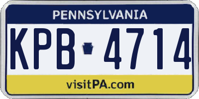 PA license plate KPB4714