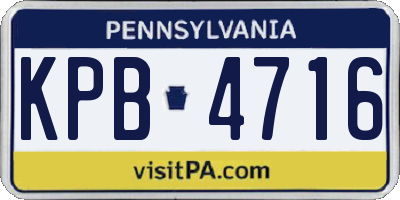 PA license plate KPB4716