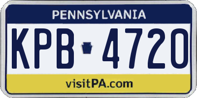 PA license plate KPB4720