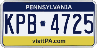 PA license plate KPB4725