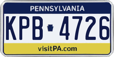 PA license plate KPB4726