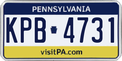 PA license plate KPB4731