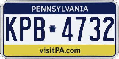 PA license plate KPB4732