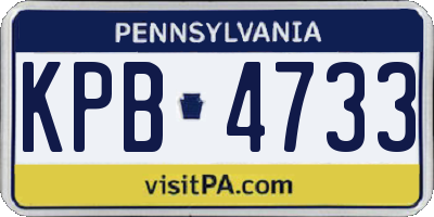 PA license plate KPB4733