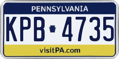 PA license plate KPB4735