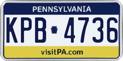 PA license plate KPB4736