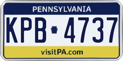 PA license plate KPB4737