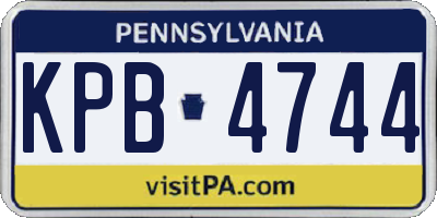 PA license plate KPB4744