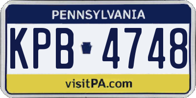 PA license plate KPB4748