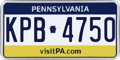 PA license plate KPB4750