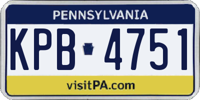 PA license plate KPB4751