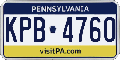 PA license plate KPB4760