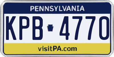 PA license plate KPB4770