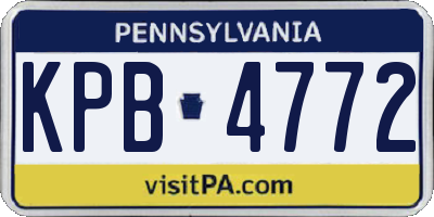 PA license plate KPB4772