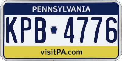 PA license plate KPB4776