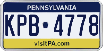 PA license plate KPB4778