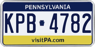 PA license plate KPB4782