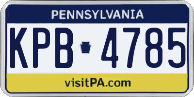 PA license plate KPB4785