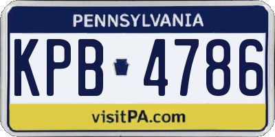 PA license plate KPB4786