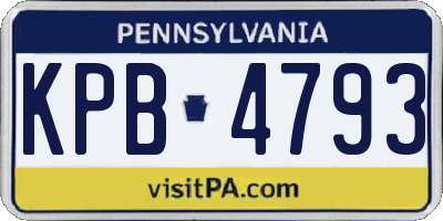 PA license plate KPB4793
