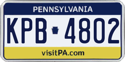 PA license plate KPB4802