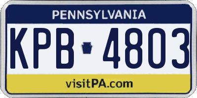 PA license plate KPB4803