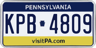 PA license plate KPB4809
