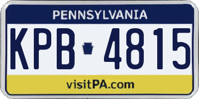 PA license plate KPB4815