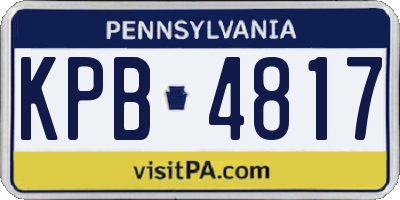 PA license plate KPB4817