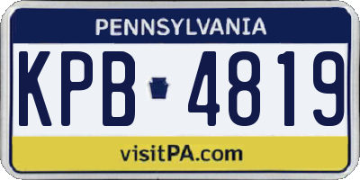 PA license plate KPB4819