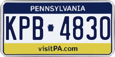 PA license plate KPB4830