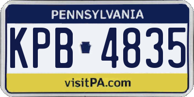 PA license plate KPB4835