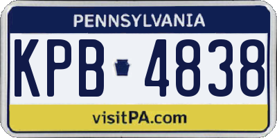 PA license plate KPB4838
