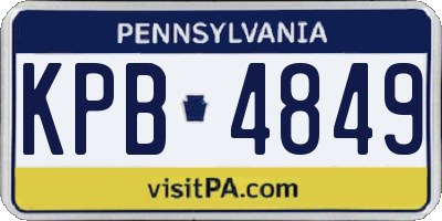 PA license plate KPB4849