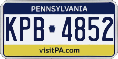 PA license plate KPB4852