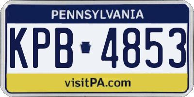 PA license plate KPB4853