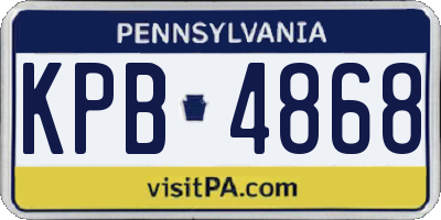 PA license plate KPB4868