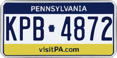 PA license plate KPB4872