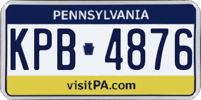 PA license plate KPB4876