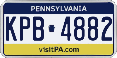 PA license plate KPB4882
