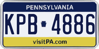 PA license plate KPB4886
