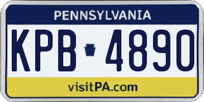 PA license plate KPB4890