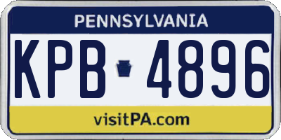 PA license plate KPB4896