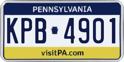 PA license plate KPB4901